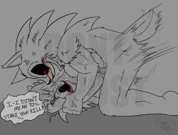 2boys furry gay gay_male gay_sex hedgehog kolossos me pleading size_difference sketch sonic.exe sonic.exe_(series) tag thrusting thrusting_hard violent_sex yaoi