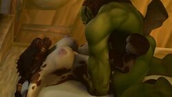 3d animated bouncing_breasts bovine brown_eyes brown_fur coldridgeheroine female furry green_skin hooves horns huge_breasts large_breasts looking_pleasured male male/female no_sound orc orc_male straight tagme tauren tauren_female video warcraft world_of_warcraft