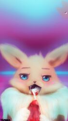 1boy ambiguous_gender cum cum_in_mouth cum_inside cumshot eevee ejaculation furry hasukii male male_pov mammal nintendo oral orgasm paws penis pokémon_(species) pokemon pokemon_rgby pov text video_games watermark