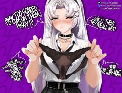 1girls aroused aroused_face beauty_mark blush brat breasts bubblebebe caption choker cute cute_face eyebrows eyelashes female female_focus female_only femdom hourglass_figure indie_virtual_youtuber lewdtuber medium_breasts panties panties_removed pants_down petite petite_body petite_breasts petite_female pov school_uniform schoolgirl schoolgirl_uniform sexy sexy_body sexy_pose teasing text text_bubble thick_thighs thighs virtual_youtuber vtuber vtuberfanart wet wet_clothes wet_panties white_hair yellow_eyes