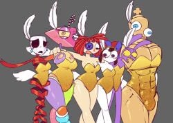 1nonbinary 2026 2boys 2d 2d_(artwork) 3girls 78_g00n 87_g0d abs ambiguous_gender animal_humanoid animate_inanimate blush blush_stickers body_control breasts buff_male bulge bulge_through_clothing bunny_boy button_eye canonical_scene cleavage clothed clothing color colored dancer dancer_outfit dancing digital_drawing_(artwork) digital_media_(artwork) doll doll_girl embarrassed embarrassing_outfit feather_hair_ornament feathers female fully_clothed fully_clothed_female fully_clothed_male funny gangle_(the_amazing_digital_circus) glitch_productions gooseworx grey_background group hjsakldfhl_(the_amazing_digital_circus) humanoid jax_(the_amazing_digital_circus) jester jester_cap jester_girl jester_hat kinger_(the_amazing_digital_circus) lagomorph lagomorph_humanoid light-skinned_female light_skin living_mask living_toy male masculine mask mismatched_eyes non-human nonbinary pomni_(the_amazing_digital_circus) ragatha_(the_amazing_digital_circus) ragdoll red-haired_female red_hair red_ribbon ribbon ribbons ribbons_(anatomy) segmented_legs simple_background standing tears the_amazing_digital_circus thighs triangle_head twitter_link white-skinned_female white_skin zooble_(the_amazing_digital_circus)