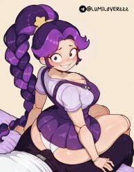 ai_generated ass breasts erection lily_lovebraids lumilover222 poppy_playtime poppy_playtime_(chapter_5) sitting sitting_on_person smile teeth thighs