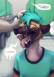 african_wild_dog afterglow anthro bathroom canine cum cum_on_face cumshot duo ear_pull ejaculation fur gay hair hohtosusi humiliation hypnosis insult male male_only mammal mind_control open_mouth orgasm public_restroom public_toilet spiral_eyes toilet tongue tongue_out