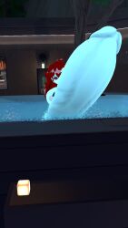 1futa 3d female friday_night_funkin futanari gigantic_penis hot_tub huge_ass huge_breasts huge_thighs hyper_penis jacuzzi looking_at_viewer masturbation milf nude skyblue skyblue_(friday_night_funkin) skyverse vrchat