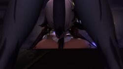 1boy 1girls 3d animated arlecchino_(genshin_impact) black_body blowjob cum cum_in_mouth cum_overflow deepthroat genshin_impact hand_on_shoulder hilichurls_(species) light-skinned_female multicolored_hair nude nude_female paid_content patreon_exclusive pitch-black_skin red_eyes sound tagme video viklodn white_hair