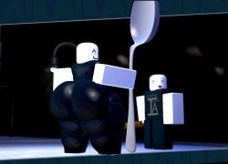 2boys 3d ass ass_focus big_ass combat_dummy comically_large_spoon gaslight_engine gay item_asylum roblox roblox_game robloxian spoon tagme