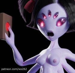 3d 6_arms animated blender breasts buttons fangs female muffet naked nude shocked spider surprised tagme undertale wo262