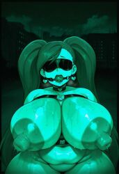 ai ai_art ai_generated areolae ball_gag bbw belt blindfold boku_no_hero_academia chubby chubby_female civitai earrings heart_earrings huge_ass huge_breasts huge_nipples la_brava_(my_hero_academia) large_breasts my_hero_academia nipples no,_i'm_not_a_human_(meme) shortstack thick_female thick_thighs wide_hips