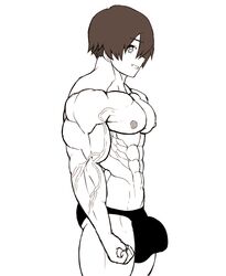 1boy bulge line_art male_only mlm4anemone muscle sketch tagme