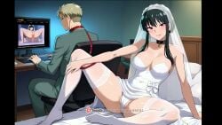 1boy ai_assisted ai_generated arms_behind_head arms_up ass ass_focus ass_grab ass_up ass_visible_through_thighs bad_end bangs bed bed_sheet bedroom bedsheets black_footwear black_hair blush bottomless breasts cheating cheating_(relationship) cheating_female cheating_girlfriend cheating_wife choker clothes_lift cosplay couch cuck cuckold cuckolding dirty_talk earrings female female_focus fishnet_thighhighs fishnets foot_fetish hairband high_heels indoors jewelry large_breasts leash leash_and_collar leash_pull leashed leashed_collar leashed_male leg_grab legs legs_spread legs_up long_hair looking_at_viewer lying moan moaning moaning_female moans monitor netorare nipples ntr on_back panties pants pantyhose parted_lips porn porn_star pornhub pornography pov pussy red_eyes red_sweater seductive seductive_body seductive_look seductive_pose seductive_smile short_hair_with_long_locks sitting sitting_on_chair sitting_on_person smile smile_at_viewer solo_focus spy_x_family straight streamer streaming sweatdrop sweater sweater_lift tagme talking talking_to_viewer thick_thighs thighhighs thighs video watch watching watching_porn watching_sex watching_tv wedding wedding_dress wedding_lingerie wedding_night wedding_ring wedding_veil white_hairband wife wife_and_husband yor_briar yor_forger