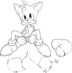 anthro anus aogami balls canine dildo equine_dildo fox gaping gaping_anus male male_only mammal monochrome penis sex_toy solo sonic_(series) sonic_the_hedgehog_(series) sonic_the_hedgehog_2 tails