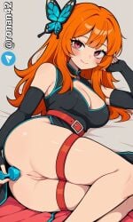 ai_generated anal blue_buttplug brawl_stars butterfly_piper buttplug female piper_(brawl_stars) plug_insertion pussy ronan42