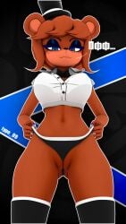 3d blue_eyes breasts fap_nights_at_frenni's five_nights_at_freddy's fnaf freddy_(fnaf) fredina's_nightclub fredina_(cally3d) hourglass_figure panties pussy solo thick_thighs thighs type_09