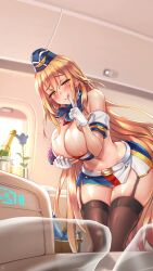cap christina_(project_qt) flight_attendant hat hostess on_plane plane project_qt tagme video