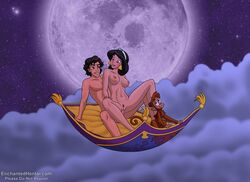 1boy1girl 1girls 2boys abu_(aladdin) aladdin aladdin_(1992_disney_film) aladdin_(character) canon_couple disney disney_prince disney_princess drawnthatwayxx enchantedhentai.com female fit fit_female fit_male human husband_and_wife light-skinned_female light-skinned_male light_skin magic_carpet male monkey nipples nude nude_female nude_male penis primate princess princess_jasmine pussy reverse_cowgirl_position royalty straight vaginal_penetration voyeur