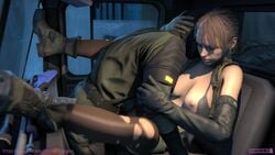 1boy 1boy1girl 1girls 3d ambiguous_penetration animated areola areolae breasts breasts_out brown_hair car climax cum_inside diamond_dogs female female_focus konami male masked_male medium_breasts metal_gear_solid metal_gear_solid_v metal_gear_solid_v:_the_phantom_pain missionary moaning nipples partially_clothed ponytail quiet_(metal_gear) rapetacular sex solo_focus sound source_filmmaker spread_legs straight torn_legwear torn_stockings trembling video