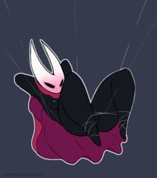 1girls angry anus black_eyes black_skin blush bondage bound bound_legs bound_wrists breasts cloak clothing dark-skinned_female dark_skin embarrassed embarrassed_nude_female enf exposed exposed_ass exposed_breasts exposed_pussy female female_only hands_behind_back high-angle_view hollow_knight hornet_(hollow_knight) nipples nude presenting purplealacran pussy restrained solo suspension suspension_bondage thick_thighs tied_up