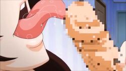 1boy 1girls animated blowjob breasts censored deepthroat fella_hame_lips fellatio genitals onahole oral oral_penetration paizuri penetration penis penis_in_mouth sound text tongue tongue_out tongue_out_blowjob video