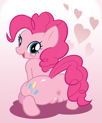 ambiguous_form anus ass blush equine female friendship_is_magic heart horse mammal my_little_pony pinkie_pie_(mlp) pussy smile straight_hair woory