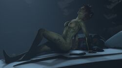 1boy 1girls 3d abs batman:_arkham_knight batman_(series) breasts car closed_eyes completely_naked completely_naked_female completely_nude completely_nude_female dc dc_comics female green-skinned_female green_skin gun itwasmedio laugh laughing male navel nipples nude open_mouth pamela_isley poison_ivy poison_ivy_(arkham) poison_ivy_(arkham_knight) red_hair robin_(dc) robin_(tim_drake) rocksteady_studios sitting_on_car smile smiling source_filmmaker stomach tim_drake