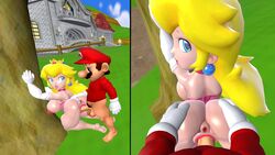 1boy 1girls 3d anus breasts doggy_style female long_hair looking_at_another looking_at_viewer looking_back male male_pov mario mario_(series) multiple_images mxp1985 nintendo nipples outdoors penis pov princess_peach pussy self_upload source_filmmaker super_mario_bros. tagme testicles