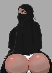 ass big_ass big_breasts big_butt black_skin breasts female hijab horny_female pose