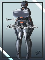 female heeled_feet high_heels huge_ass huge_breasts metal metal_body metal_breasts metal_girl metal_hand metal_head metal_legs metallic_body metallic_skin robot_girl thick_thighs wide_hips