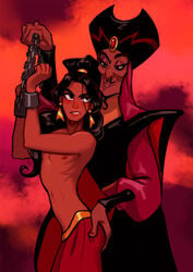 2boys aladdin aladdin_(character) angry arabian_clothes ass_grab bondage chains crossdressing dark-skinned_male dark_skin disney disney_princess disney_villains evil_queen_jasmine femboy femboy_prince feminine_male gay genderswap_(ftm) girly harem_outfit high_ponytail human human_only jafar jafar_harem_outfit light-skinned_femboy light-skinned_male light_skin long_hair male male/male male_only maledom molestation ponytail princess_jasmine restrained ripushko rule_63 skinny skinny_male trap turban yaoi