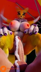 3d 3d_(artwork) beach big_breasts blender breasts cum dick digimon digimon_(species) digimon_tamers feet feet_up female foot_fetish furry male male/female nude nude_female pervert99 pussy renamon renamon_(pictisculpts)