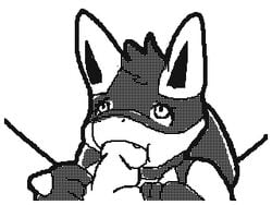 1boy 2000s_and_2010s_style ambiguous_gender animal_genitalia animal_penis animated anthro black_and_white border canine_penis closed_eyes cute_fangs digital_media_(artwork) drgnalexia duo erection fellatio flipnote_studio fur furry hair lucario male male_pov mammal monochrome nintendo oral penis pokemon pokemon_(species) pokemon_dppt pov solo_focus teeth video_games