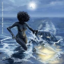 1girls comic comic_page dark-skinned_female dark-skinned_male female kendy_joseph many_on_one mermaid