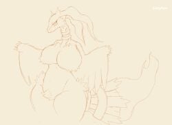 coryhen_(artist) crotch_tuft dragon female_dragon female_pokemon huge_breasts legendary_pokémon pokemon reshiram rule_63 self_upload