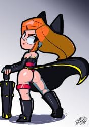 1girls ass ass_focus ass_up boots brawl_stars clothed clothing female female_only legs long_hair long_legs mariposa_piper_(brawl_stars) orange_hair papersketch piper_(brawl_stars) supercell thong underskirt