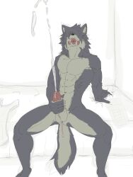 2020 3:4 abs anal anal_masturbation anal_sex anthro arm_support balls bed bedroom biped black_nose bodily_fluids canid canine canis countershade_fur countershading cum cumshot domestic_dog ejaculation erection fluffy fluffy_tail foreskin foreskin_play front_view front_view_butt fur furniture genital_fluids genitals glans grey_body grey_fur hair hair_over_eyes hi_res humanoid_genitalia humanoid_penis husky kouya_(morenatsu) male mammal masturbation morenatsu navel nordic_sled_dog nude nude_anthro nude_male object_in_ass on_bed orgasm orgasm_face pecs penetration penile penile_masturbation penis pink_glans pink_penis pink_tongue retracted_foreskin selective_coloring serratus sex_toy sex_toy_in_ass sex_toy_insertion sharp_teeth sitting solo spitz tail teeth tongue white_body white_fur yunu38