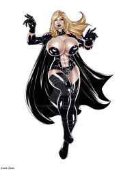 abs big_breasts blonde_hair blue_eyes breasts cleavage curvy curvy_female emma_frost female female_only giant_breasts lanio_sena large_breasts marvel marvel_comics watermark white_queen x-men