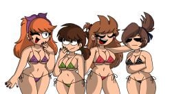 4girls artist_request bikini black_eyes earrings eddsworld ell_(eddsworld) ellsworld foursome friends friendship hair_ribbon human i_love_lean! i_love_you i_love_you_colonel_sanders lost_media matilda_(eddsworld) multiple_girls nipple_bulge nipples nipples_visible_through_clothing smug string_bikini tamara_(eddsworld) tori_(eddsworld) traced unknown_artist