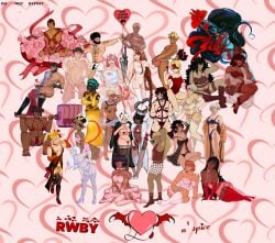 alternate_body_type alternate_skin_color black_hair blonde_hair brown_hair clover_ebi collaboration collaboration_works cursed dark-skinned_female dilf dilfs elm_ederne genderswap ghira_belladonna green_hair milf milfs non-canonical_breasts noncanonical_design race_swap rwby white_hair winter_schnee