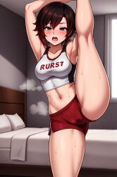 1girls ai_generated black_hair female leukocrisp ruby_rose rwby short_hair silver_eyes tagme
