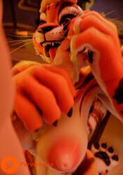 2boys 3d 3d_(artwork) blender blowjob breasts cum cum_in_mouth female kung_fu_panda male male/female master_tigress nude nude_female pervert99 tiger