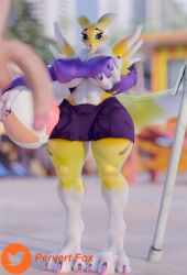 3d 3d_(artwork) beach big_breasts blender breasts digimon digimon_(species) digimon_tamers female furry hourglass_figure nude nude_female pervert99 renamon renamon_(pictisculpts)