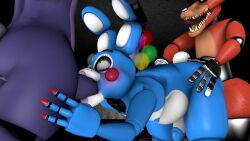 anthro anthro_on_anthro bonnie_(fnaf) femboy five_nights_at_freddy's five_nights_at_freddy's_2 fnaf foxy foxy_(fnaf) furry gay gay_anal gay_blowjob gay_sex scottgames sfmjake33 spitroast tagme threesome toy_bonnie_(fnaf) withered_bonnie withered_foxy