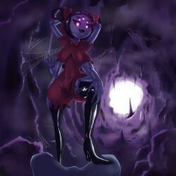 1boy 1girls 2d dominant_female female fully_clothed_anthro fully_clothed_female human humanoid itzal male male_pov muffet pov spider spider_girl spider_humanoid tagme undertale undertale_(series)