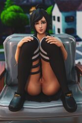 ass clothed clothed_female clothing fortnite fortnite:_battle_royale fully_clothed fully_clothed_female looking_at_viewer pussy skirt skirt_lift skirt_up solo_female solo_focus tagme thigh_highs thighhighs tsuki_(fortnite) up_shirt vagina