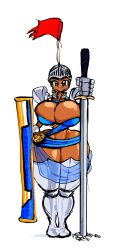 armor big_breasts busty curvy cute dark_skin guard hourglass_figure huge_ass huge_breasts knight knight_girl paladin royal_guard shield shiny_skin sweat sweaty sweaty_body sweaty_breasts sword tagme tan_body voluptuous zommbay