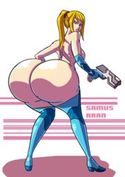 angry anus ass axel-rosered big_ass bimbo dat_ass edit huge_ass large_ass looking_back metroid naked nintendo samus_aran