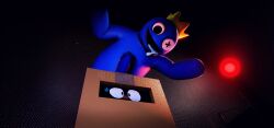 3d anon blue_(rainbow_friends) box hiding hrtiowastaken male_only rainbow_friends roblox roblox_game tagme