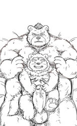 2018 balls bear belly blush domination fur handjob male mammal mtflying30371 mustelid nude overweight paws penis sex size_difference slightly_chubby sweat thick_thighs wolverine yaoi