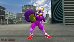 3d anthro areola artist_name avian beak big_breasts bird blue_eyes breasts city erect_nipples erection female female_only glasses hoverboard huge_breasts large_breasts legs navel nipples nude pose posing public public_nudity purple_hair purple_skin pussy sega shoes skyscraper solo sonic_(series) sonic_riders source_filmmaker standing swallow_(bird) thick_thighs thighs tito_tha_raccoon watermark wave_the_swallow