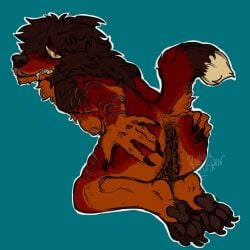 andromorph anthro ass blue_background canid canine canis cuntboy domestic_dog fur hairy_pussy hi_res intersex mammal nude presenting presenting_hindquarters puppy_meats red_body red_fur rooster_(rottingxrooster) rottingxrooster simple_background smile solo trans_(lore) trans_man_(lore)