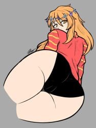 1girls ass ass_bigger_than_head ass_focus big_ass big_thighs black_panties cameltoe el_diario_de_jonathan female female_only hair_ornament looking_at_viewer orange_eyes orange_hair paris_(eddj) petina petoart pose posing posing_for_the_viewer solo solo_female sweat sweater thick thick_ass thick_legs thick_thighs thighs